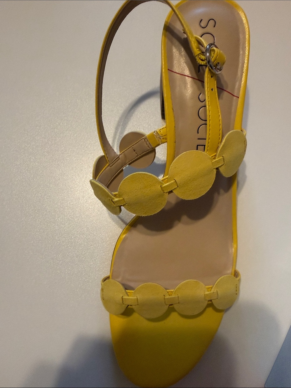 Sole Society Yellow Circle-Link Strap Sandal